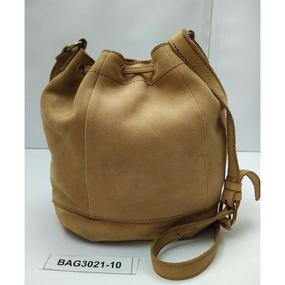 Lucky Brand Light Tan Suede Tassel Drawstring Closure Crossbody Shoulder Bag - Picture 2 of 12